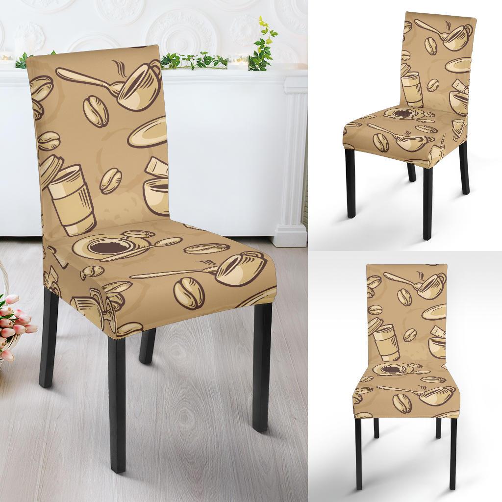 Coffee Pattern Print Chair Cover-grizzshop