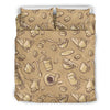 Coffee Pattern Print Duvet Cover Bedding Set-grizzshop