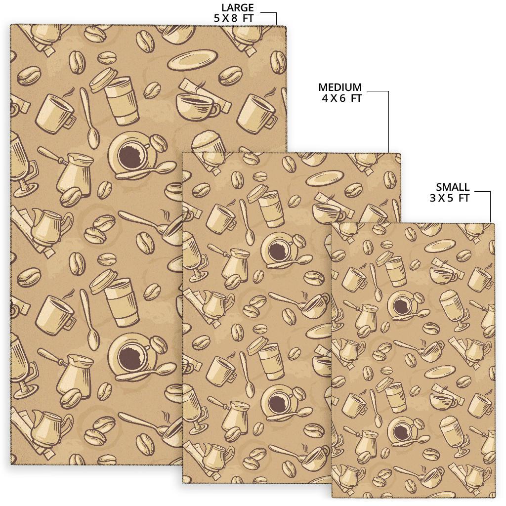 Coffee Pattern Print Floor Mat-grizzshop