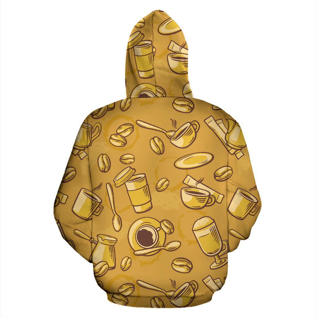 Coffee Pattern Print Men Women Pullover Hoodie-grizzshop