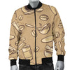 Coffee Pattern Print Men's Bomber Jacket-grizzshop