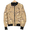 Coffee Pattern Print Men's Bomber Jacket-grizzshop