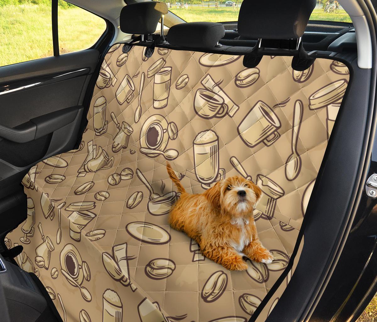 Coffee Pattern Print Pet Car Seat Cover-grizzshop