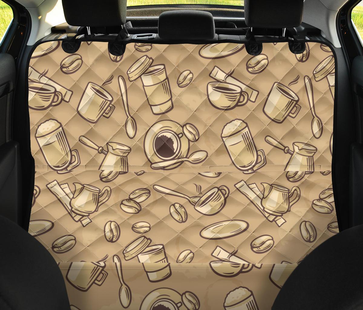 Coffee Pattern Print Pet Car Seat Cover-grizzshop