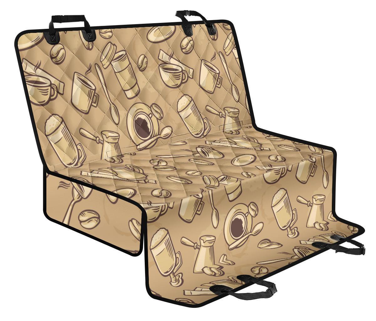 Coffee Pattern Print Pet Car Seat Cover-grizzshop