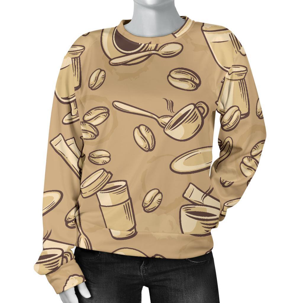 Coffee Pattern Print Women's Sweatshirt-grizzshop