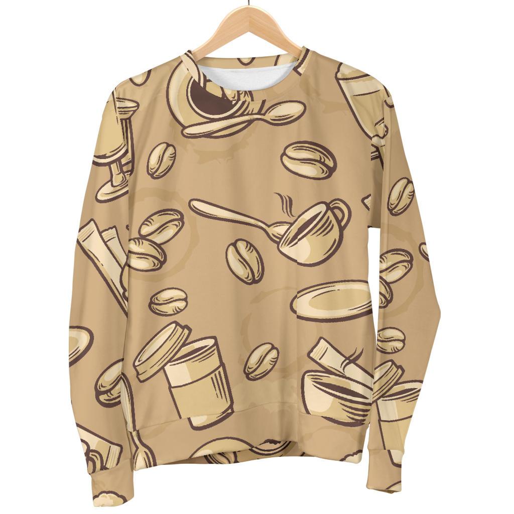 Coffee Pattern Print Women's Sweatshirt-grizzshop