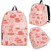 Coffee Pink Pattern Print Backpack-grizzshop