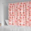 Coffee Pink Pattern Print Bathroom Shower Curtain-grizzshop