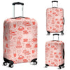 Coffee Pink Pattern Print Luggage Cover Protector-grizzshop