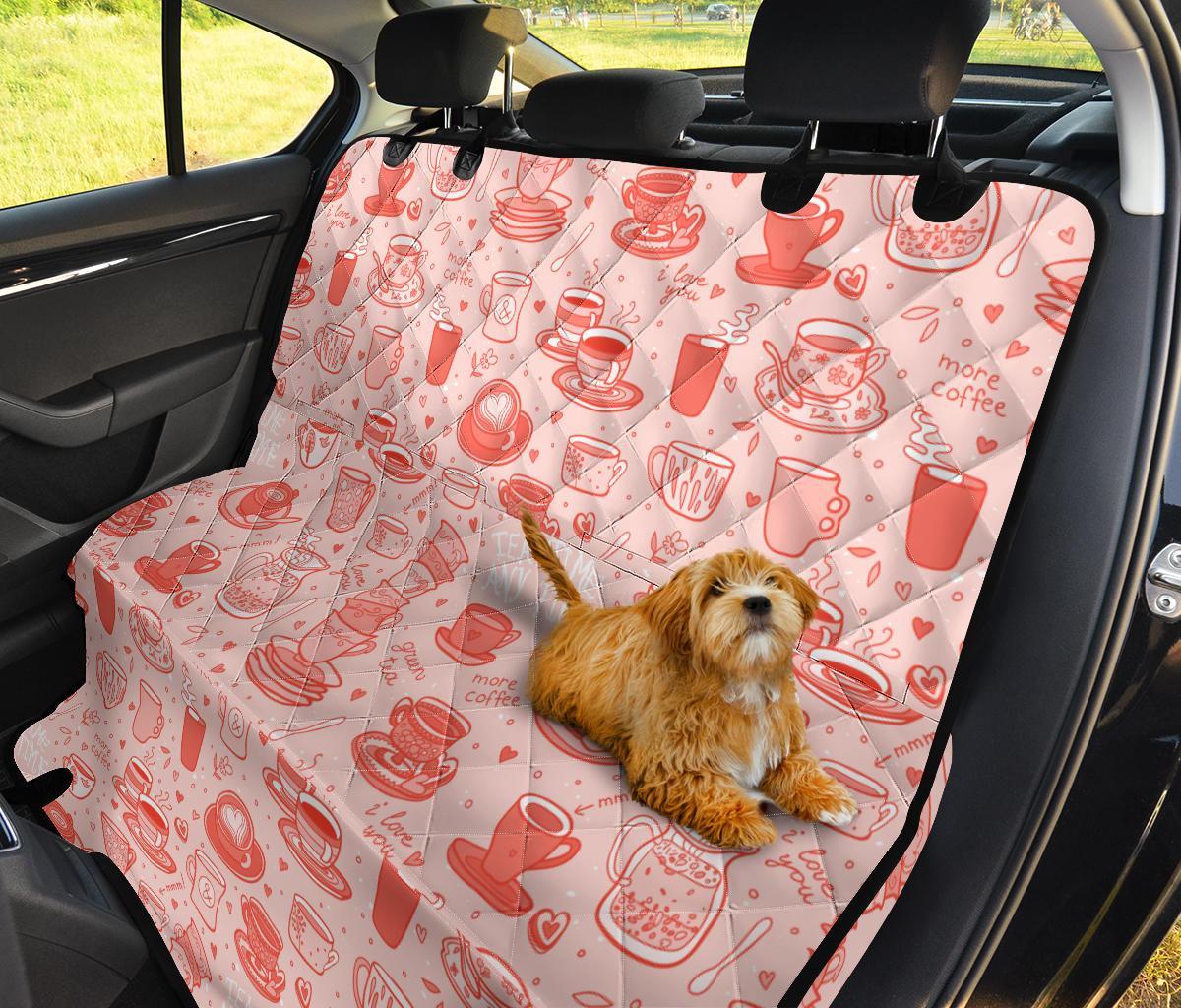 Coffee Pink Pattern Print Pet Car Seat Cover-grizzshop