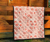 Coffee Pink Pattern Print Quilt-grizzshop