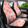 Coffee Pink Pattern Print Universal Fit Car Seat Covers-grizzshop