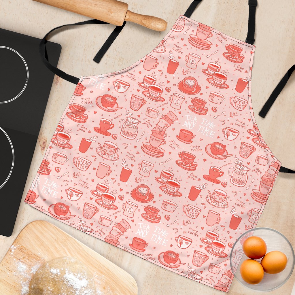 Coffee Pink Pattern Print Women's Apron-grizzshop