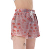 Coffee Pink Pattern Print Women's Shorts-grizzshop