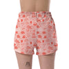 Coffee Pink Pattern Print Women's Shorts-grizzshop