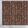 Coffee Print Pattern Bathroom Shower Curtain-grizzshop