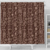 Coffee Print Pattern Bathroom Shower Curtain-grizzshop