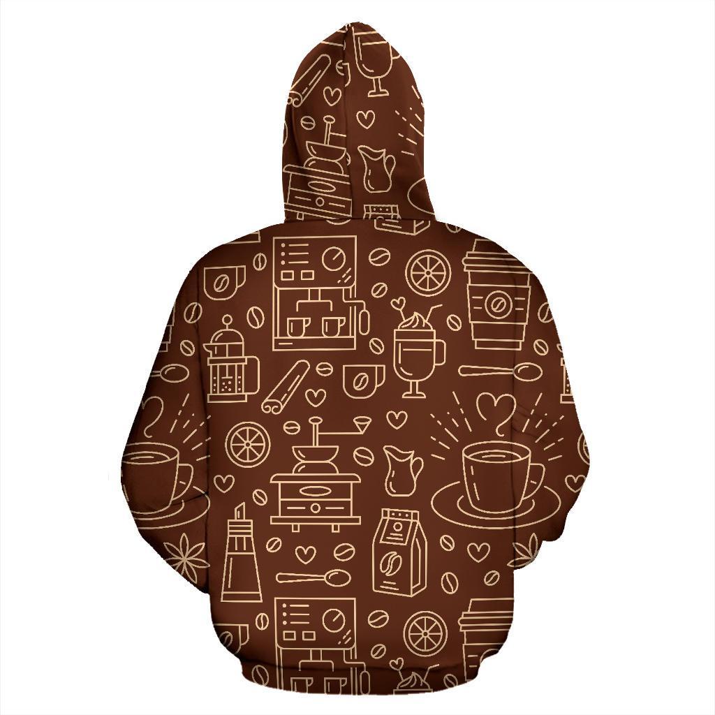 Coffee Print Pattern Men Women Pullover Hoodie-grizzshop