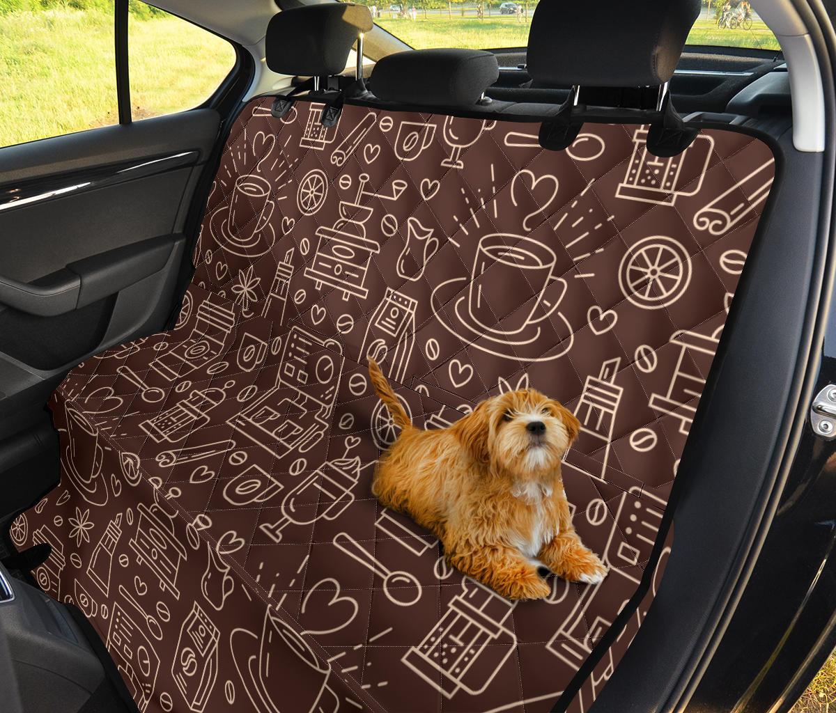 Coffee Print Pattern Pet Car Seat Cover-grizzshop