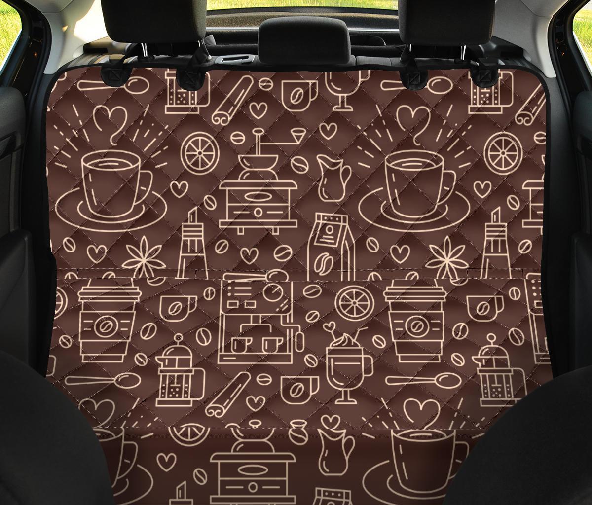 Coffee Print Pattern Pet Car Seat Cover-grizzshop
