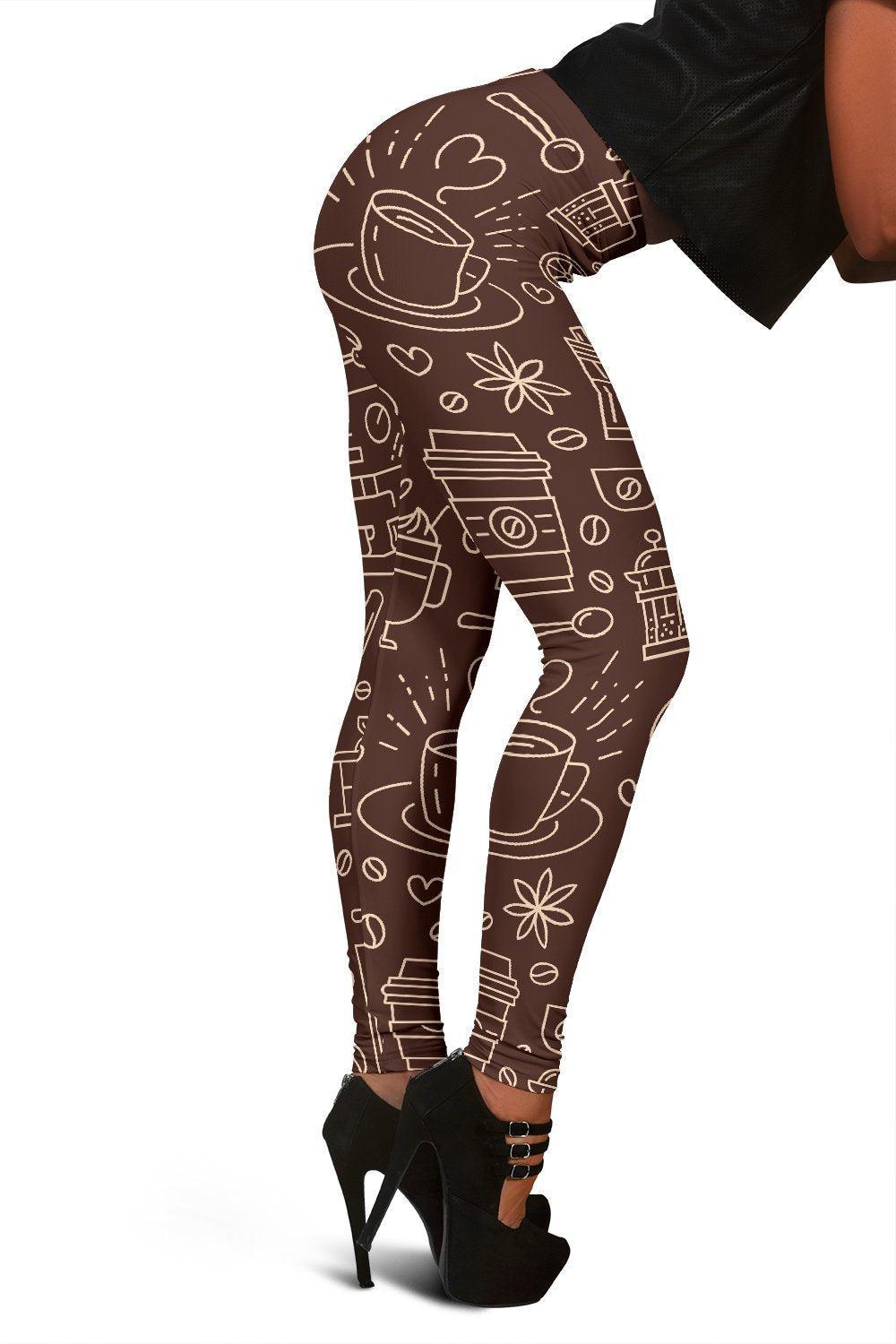 Coffee Print Pattern Women Leggings-grizzshop