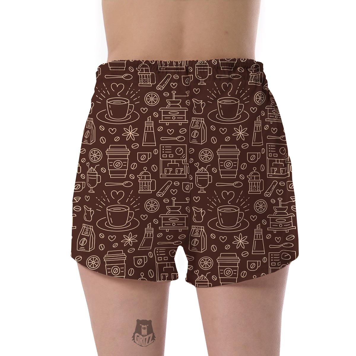 Coffee Print Pattern Women's Shorts-grizzshop