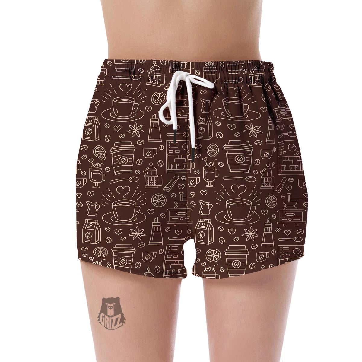 Coffee Print Pattern Women's Shorts-grizzshop