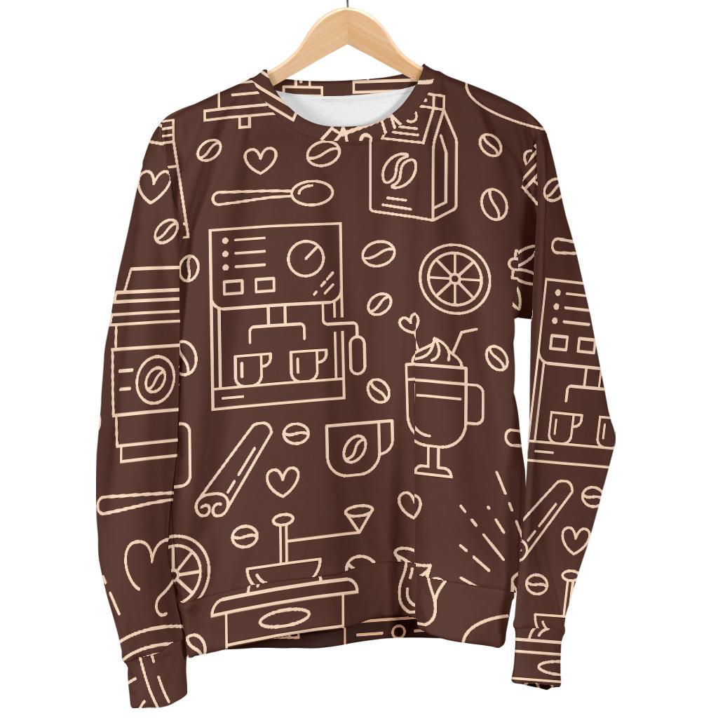 Coffee Print Pattern Women's Sweatshirt-grizzshop