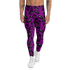 Coffin And Cat Purple Print Pattern Men's Leggings-grizzshop