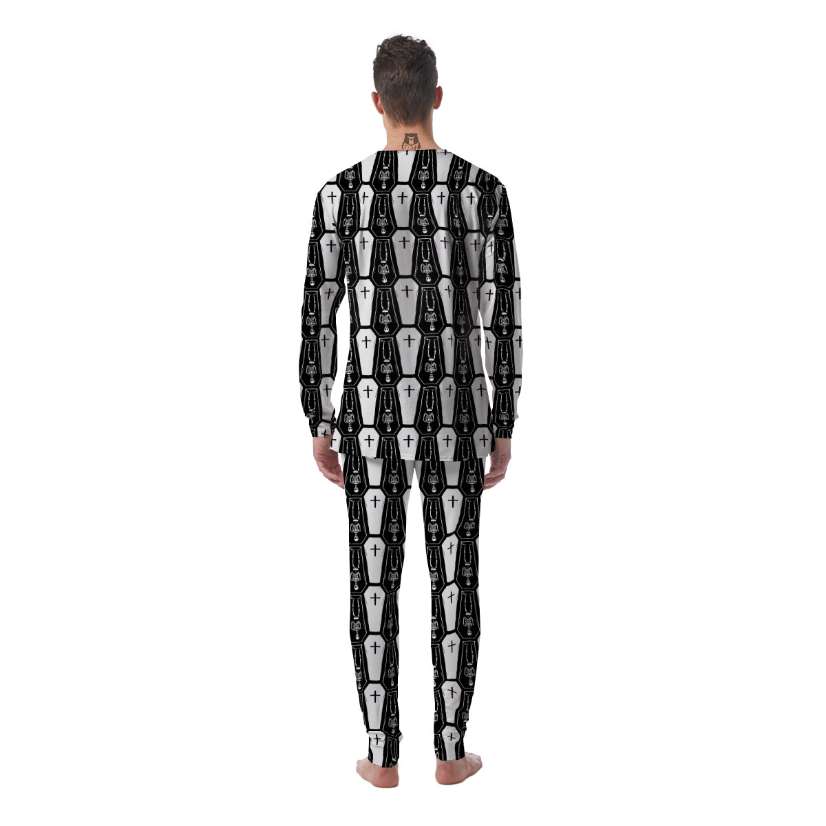 Coffin And Skeleton Print Pattern Men's Pajamas-grizzshop