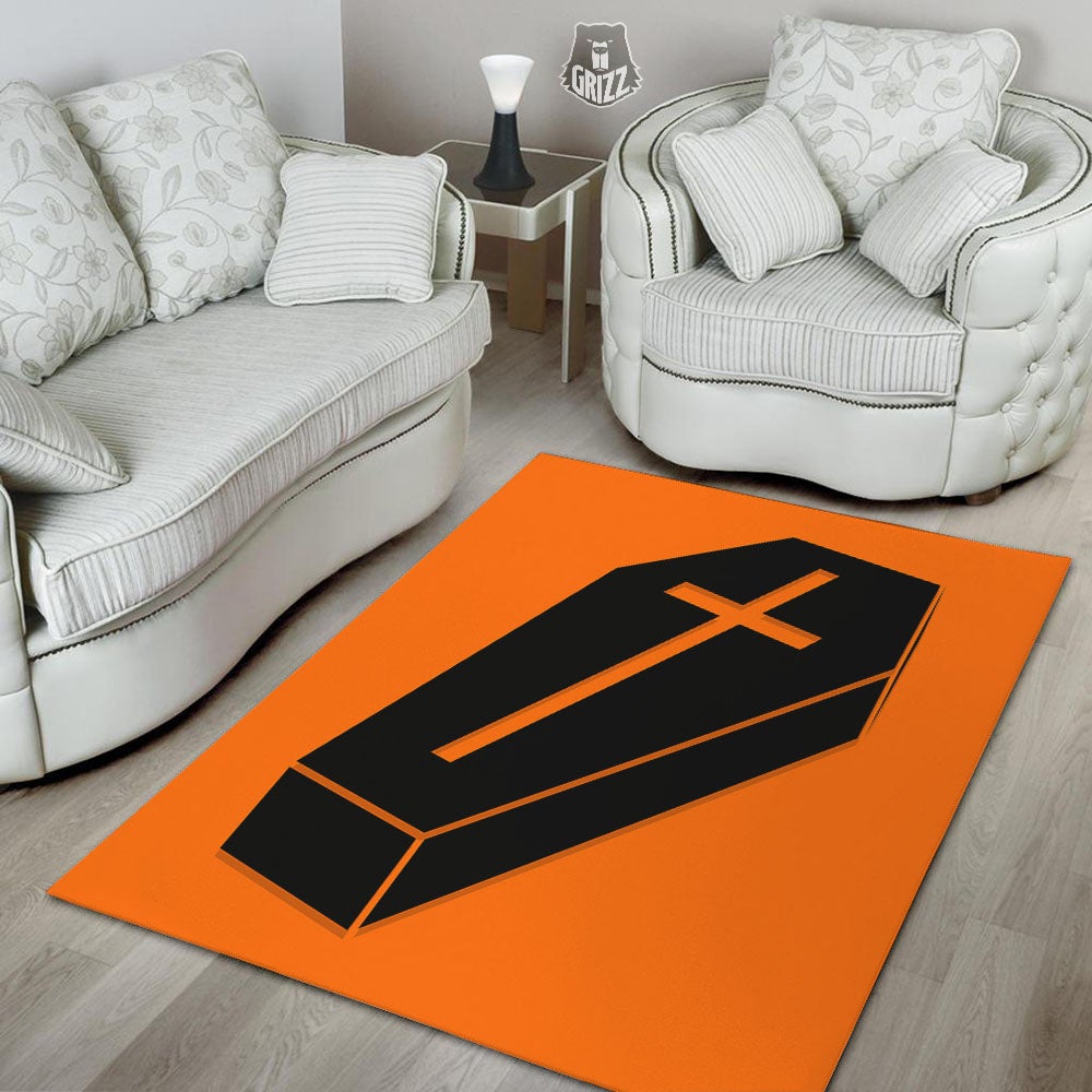 Coffin Halloween Vampire Print Floor Mat-grizzshop