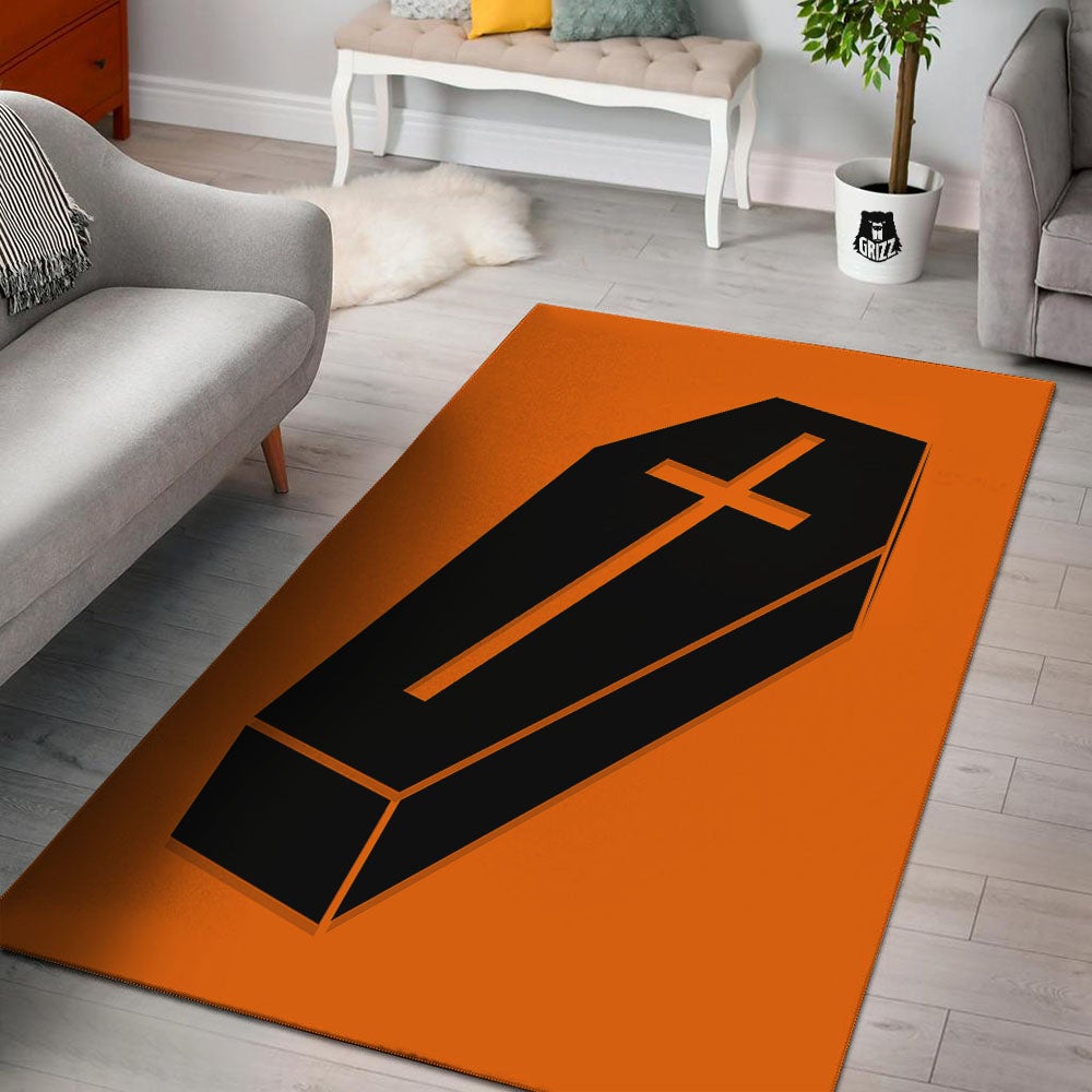 Coffin Halloween Vampire Print Floor Mat-grizzshop