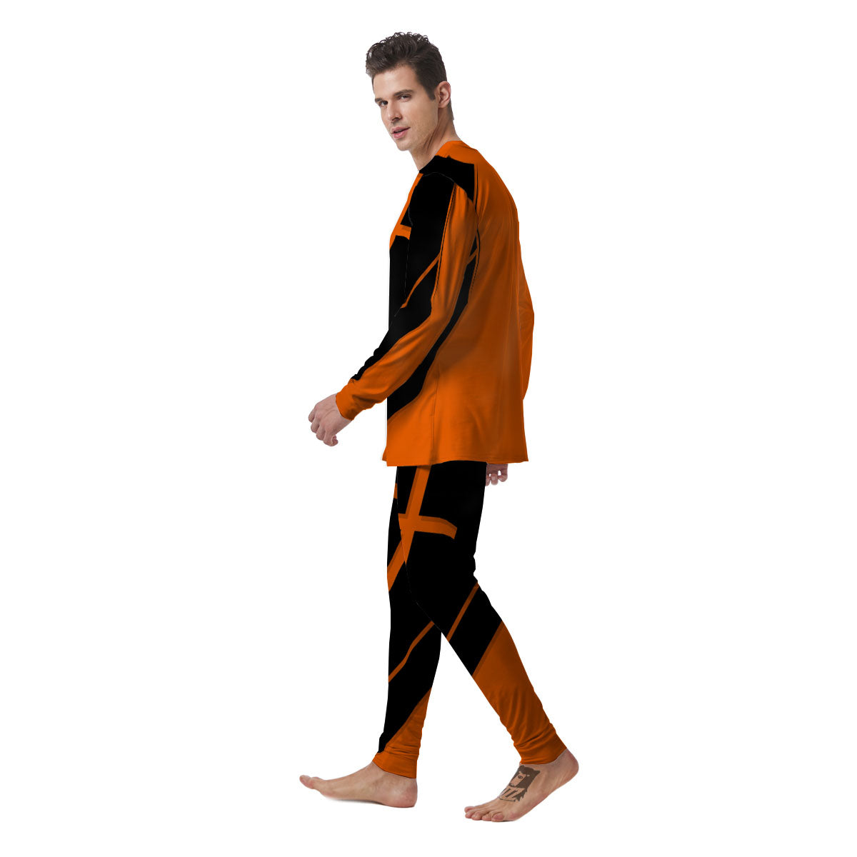 Coffin Halloween Vampire Print Men's Pajamas-grizzshop