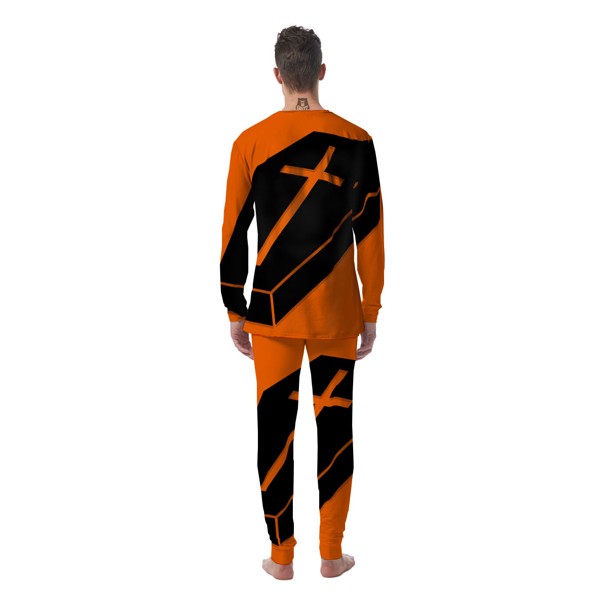 Coffin Halloween Vampire Print Men's Pajamas-grizzshop