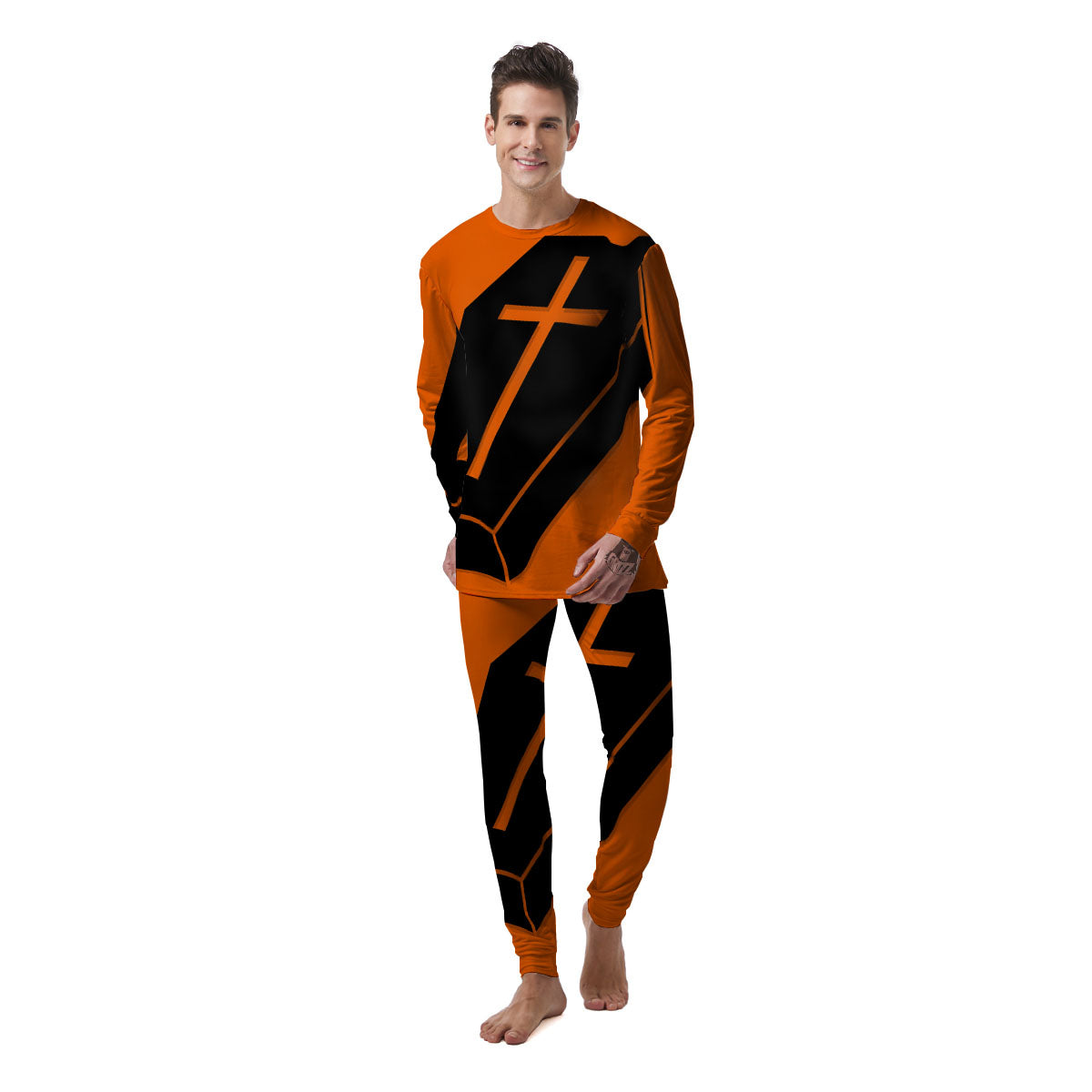 Coffin Halloween Vampire Print Men's Pajamas-grizzshop