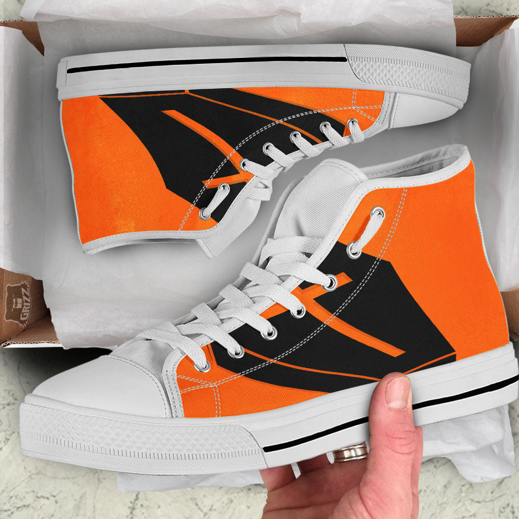 Coffin Halloween Vampire Print White High Top Shoes-grizzshop