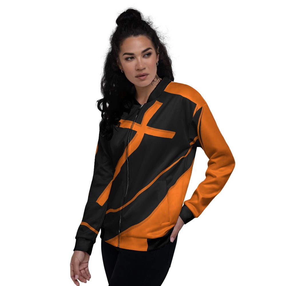 Coffin Halloween Vampire Print Women's Bomber Jacket-grizzshop