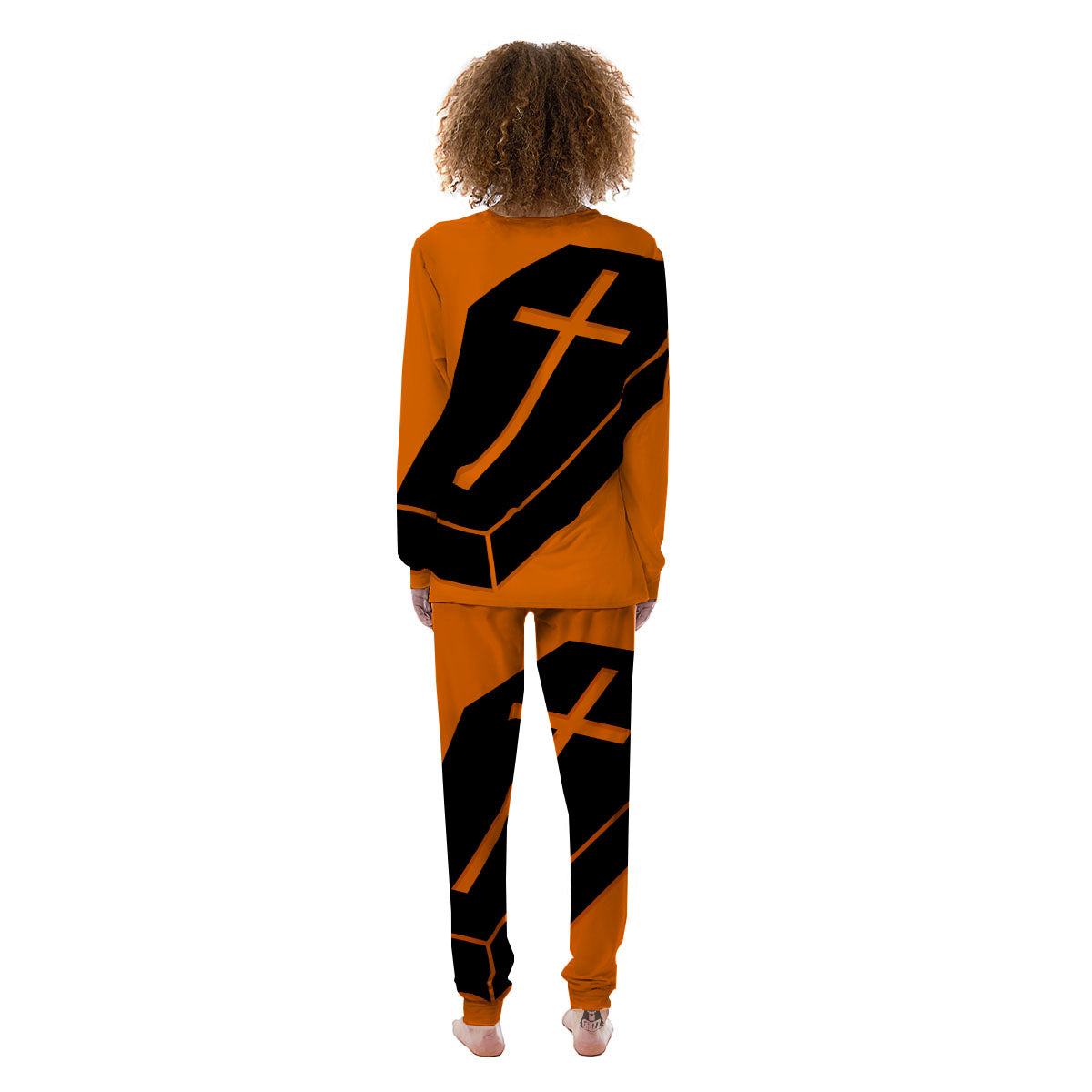 Coffin Halloween Vampire Print Women's Pajamas-grizzshop
