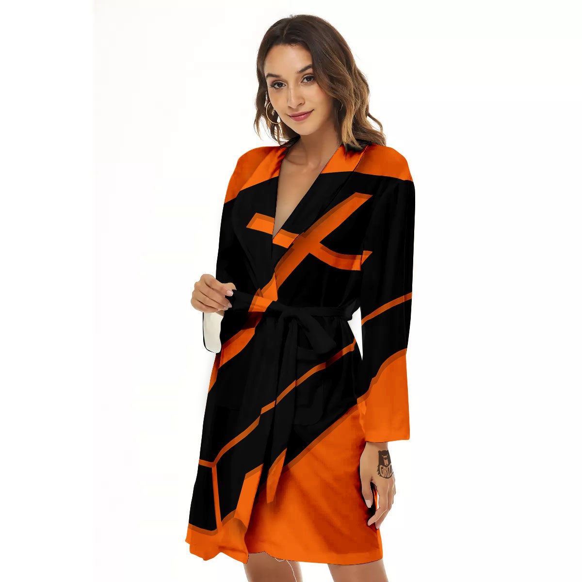 Coffin Halloween Vampire Print Women's Robe-grizzshop