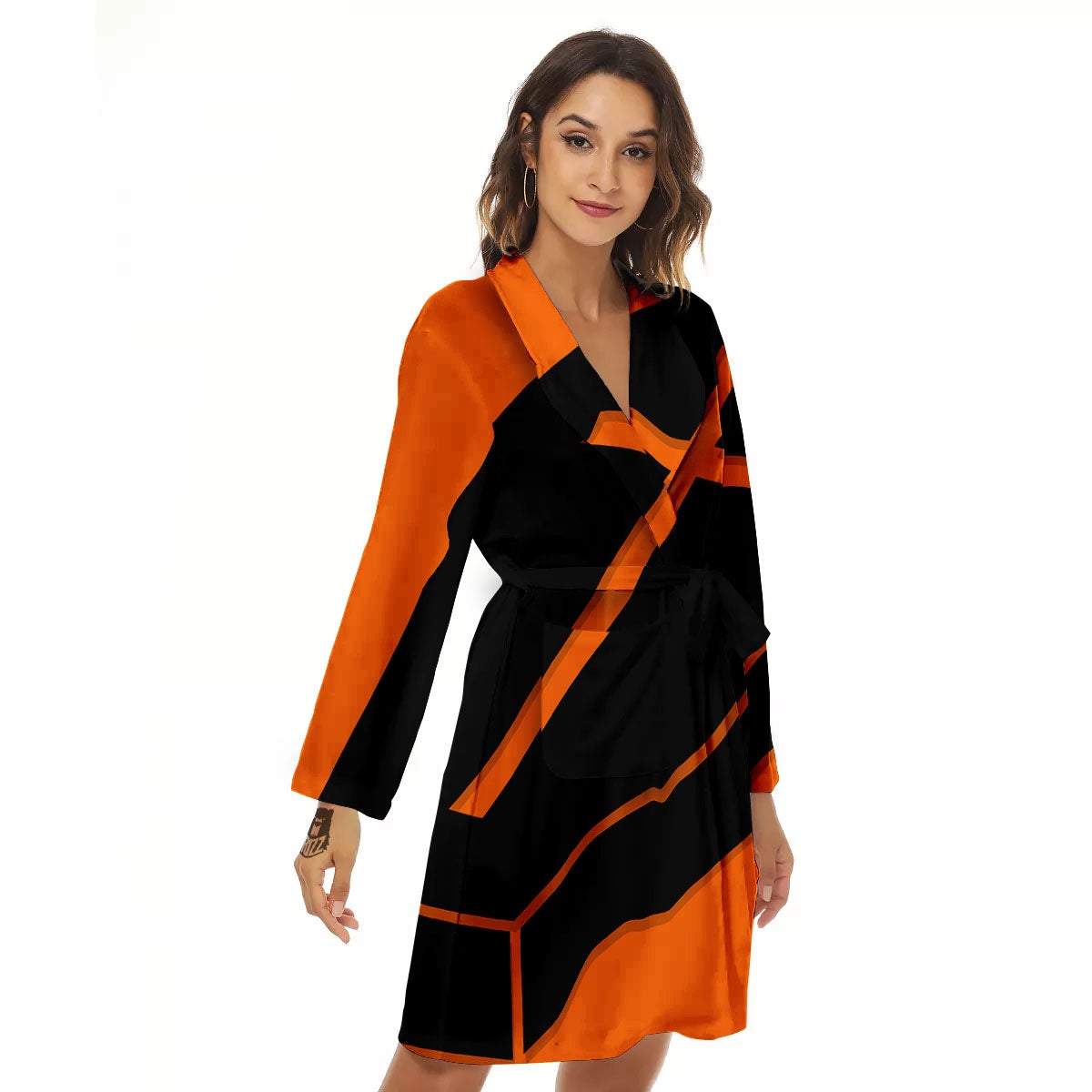 Coffin Halloween Vampire Print Women's Robe-grizzshop