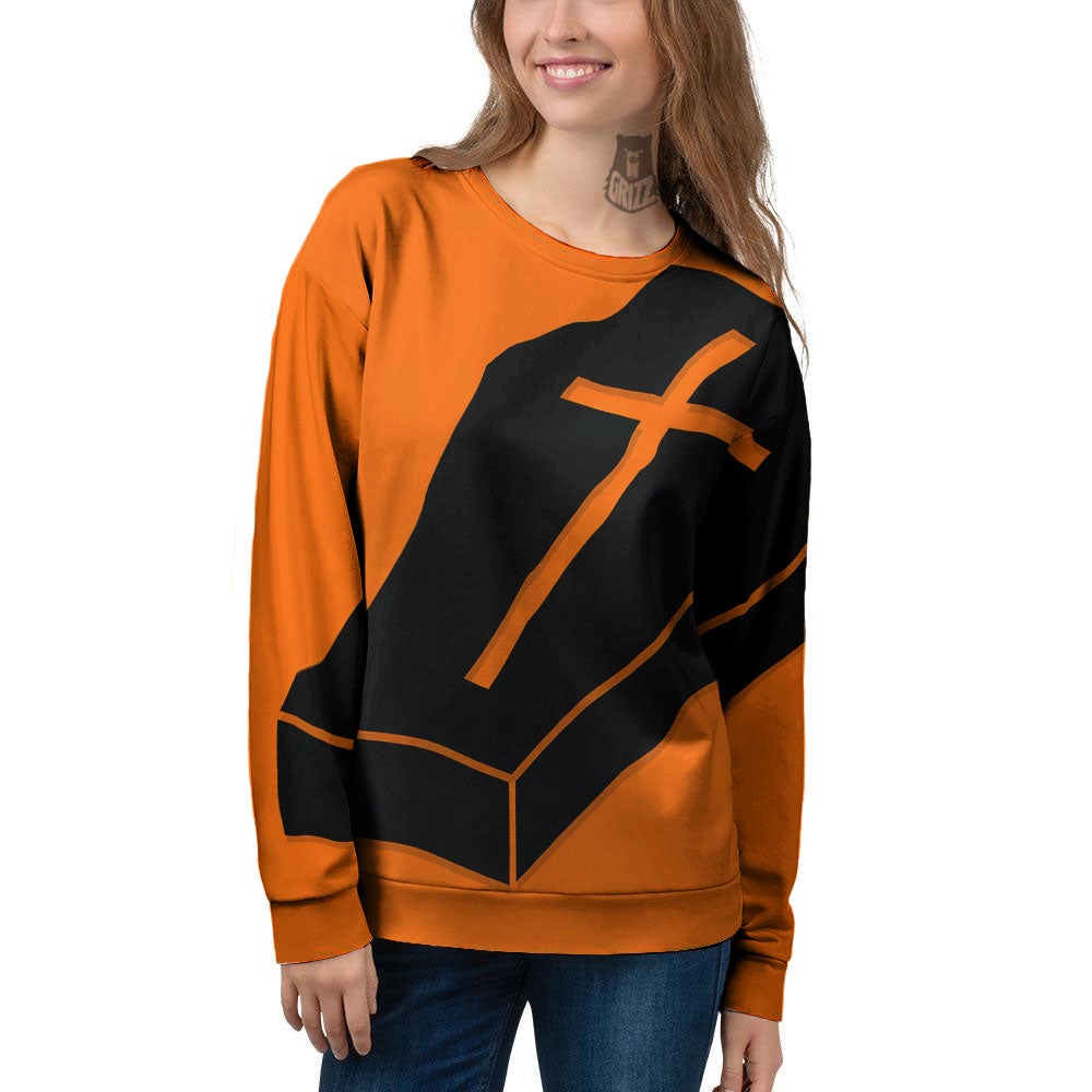 Coffin Halloween Vampire Print Women's Sweatshirt-grizzshop