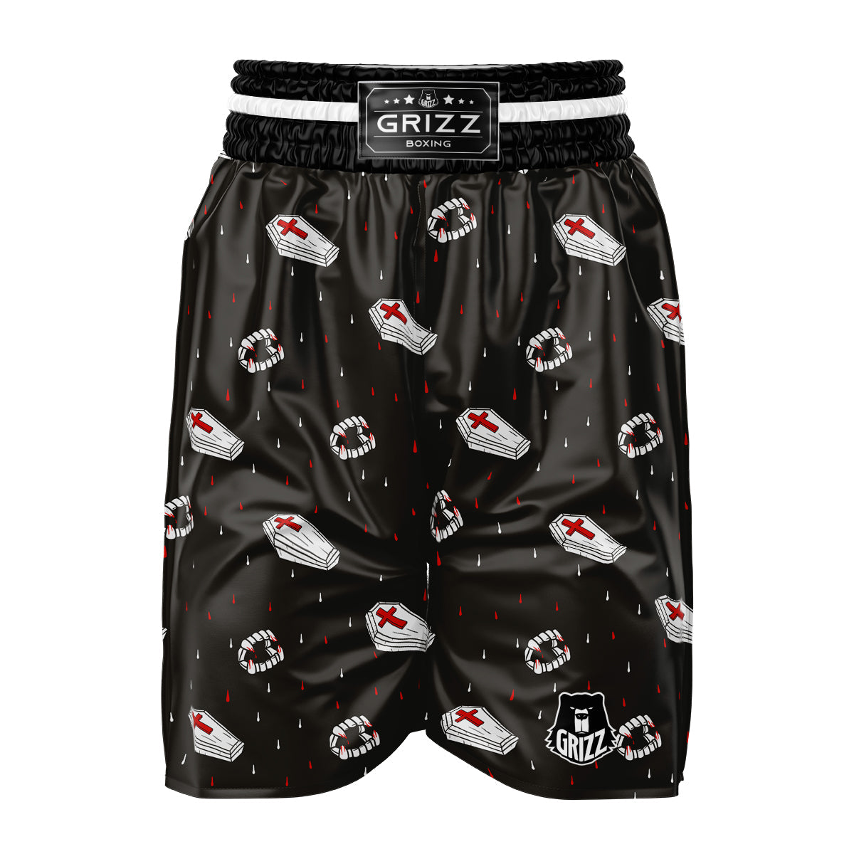 Coffin Vampire Print Pattern Boxing Shorts-grizzshop