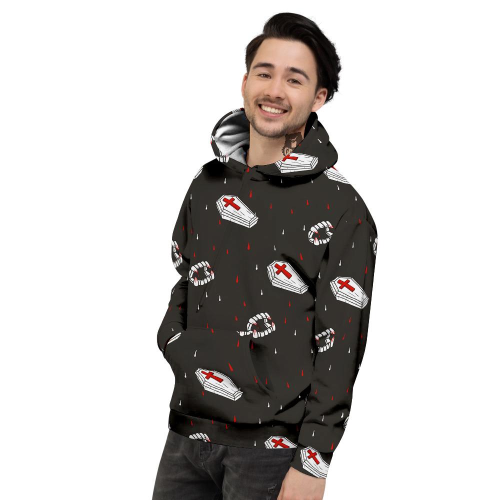 Coffin Vampire Print Pattern Men's Hoodie-grizzshop