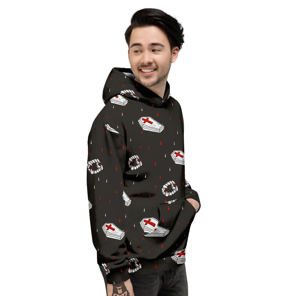 Coffin Vampire Print Pattern Men's Hoodie-grizzshop