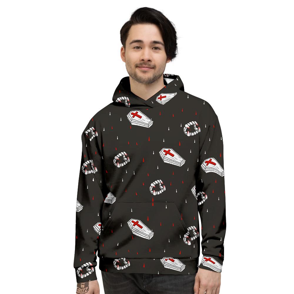 Coffin Vampire Print Pattern Men's Hoodie-grizzshop