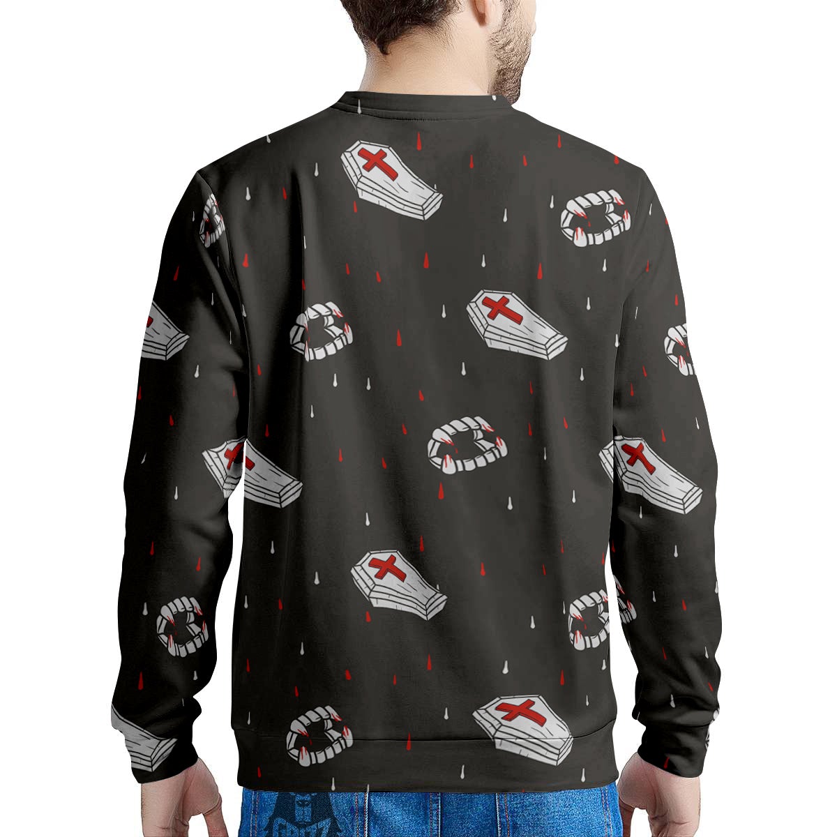 Coffin Vampire Print Pattern Men's Sweatshirt-grizzshop