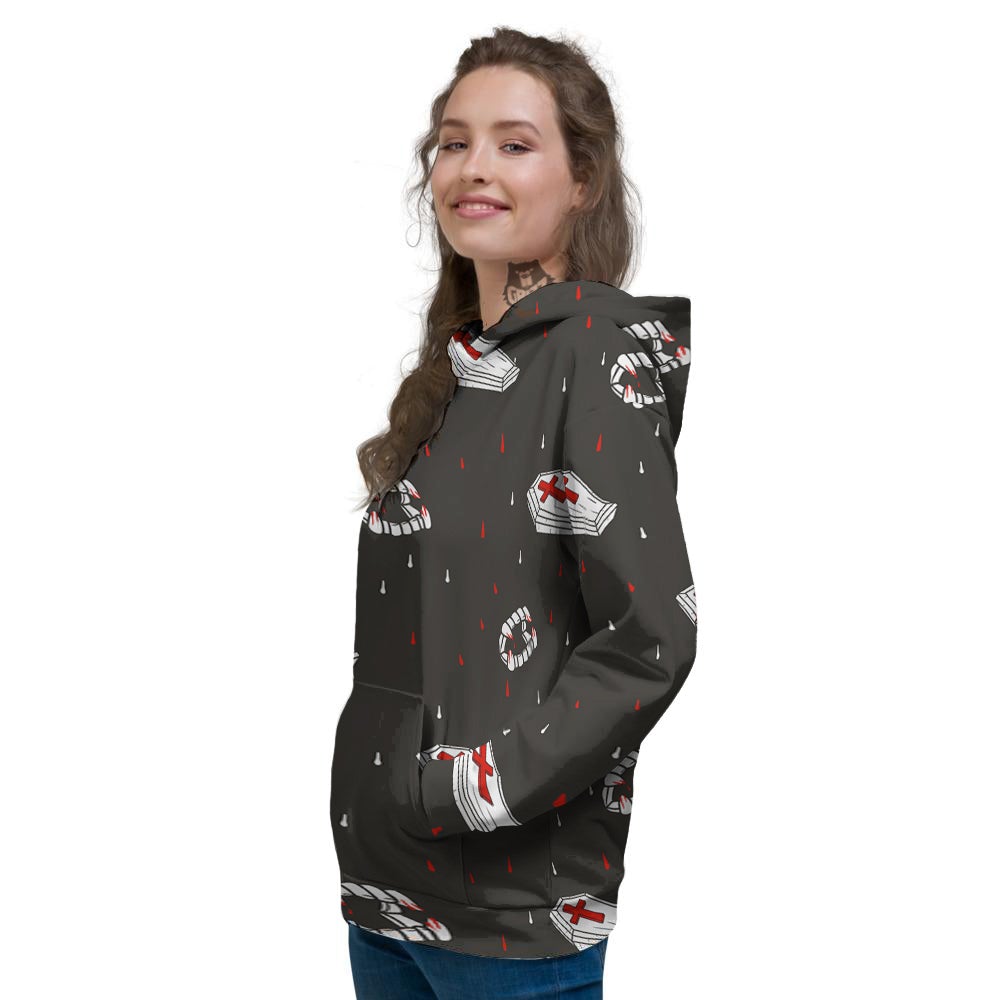 Coffin Vampire Print Pattern Women's Hoodie-grizzshop