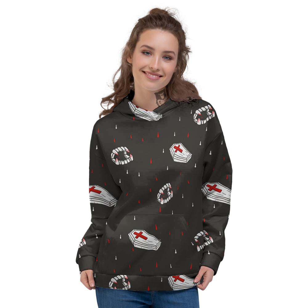 Coffin Vampire Print Pattern Women's Hoodie-grizzshop
