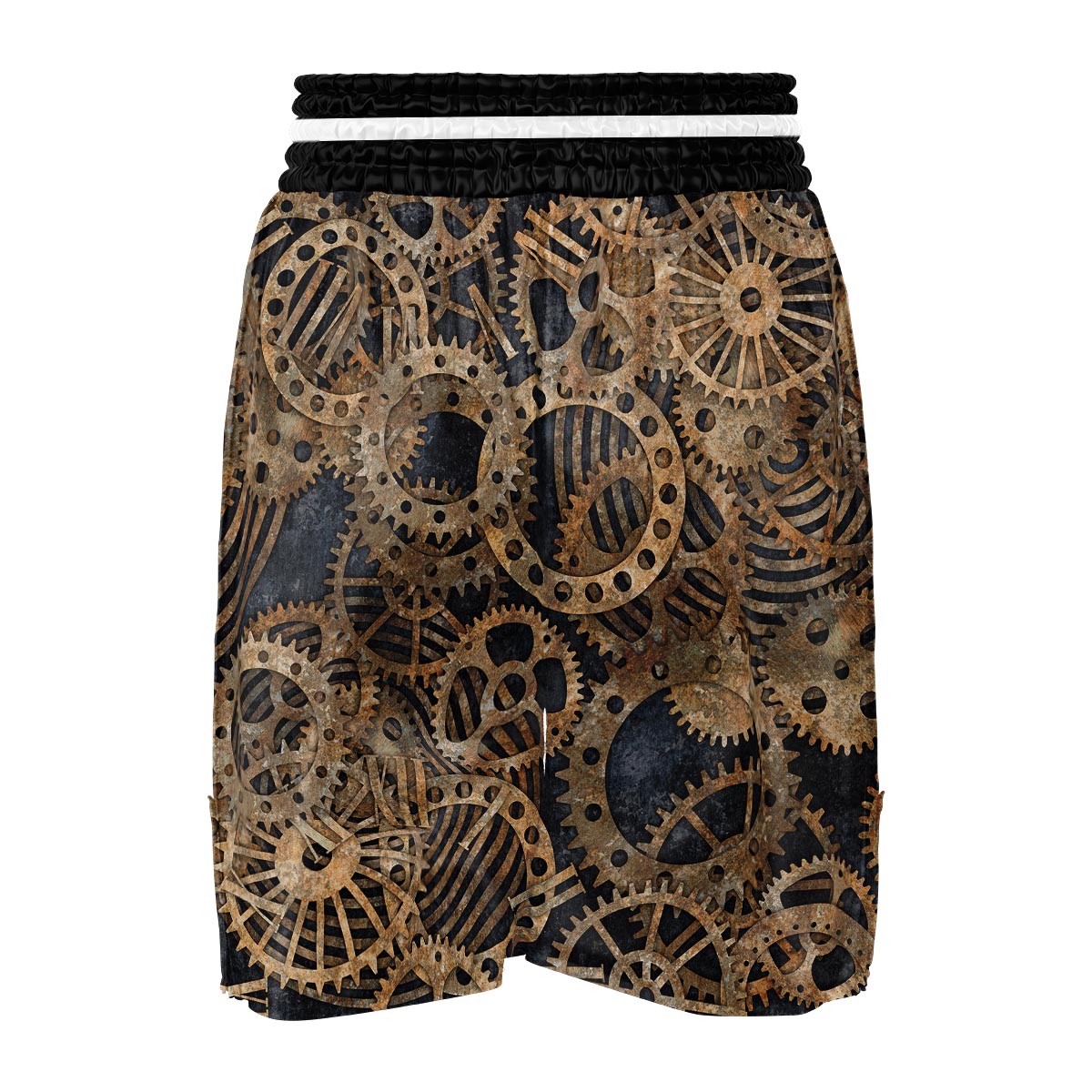 Cogs And Gears Steampunk Brass Print Boxing Shorts-grizzshop